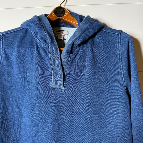 Lands' End Serious Sweats Size Large (14-16) Denim Blue Color Hoodie - Picture 3 of 7